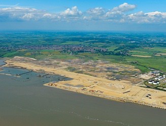 An aerial view of London Gateway under construction in June 2012